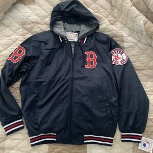 BOSTON RED SOX JH DESIGN  NAVY Hooded JACKET Size Large